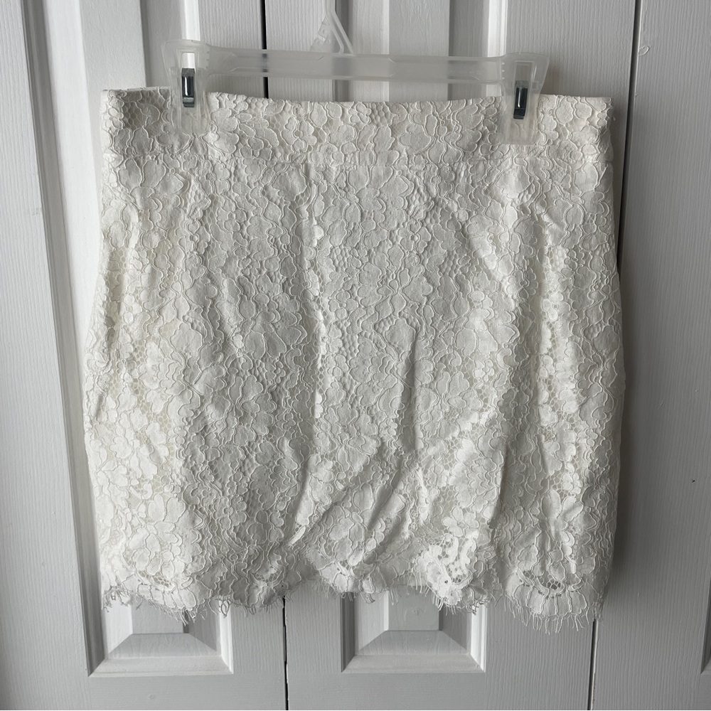 MILLY White Fiore Lace Mini Skirt